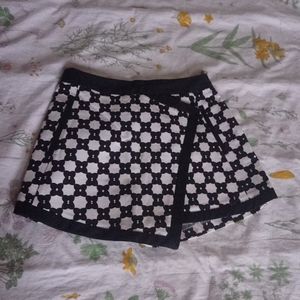 River Island black and white patterned skort